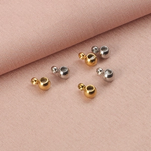Gold and silver stainless steel slide beads with silicone insert for DIY jewelry making