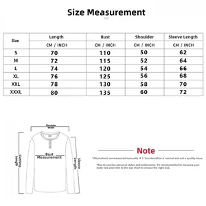 Detailed size chart for men's casual jacket showing measurements from S to 3XL sizes