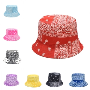 Bucket Hat Paisley Print Bandana Polyester Sun Protection Casual Streetwear Fashion For Men Women