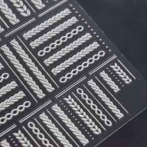 3D embossed white sweater nail stickers with intricate knitted textures for nail art