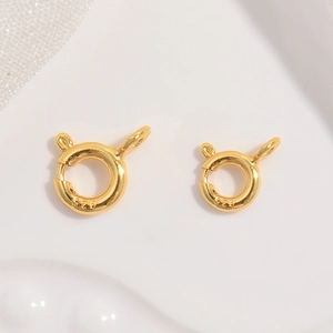 S925 sterling silver spring ring clasps in gold finish for jewelry making DIY necklaces