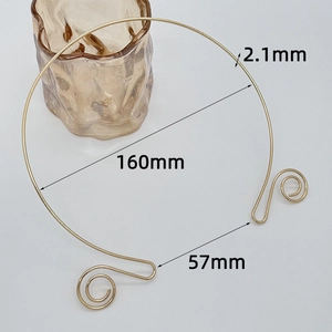 Golden DIY metal choker wire with dimensions 160mm width and 2.1mm thickness