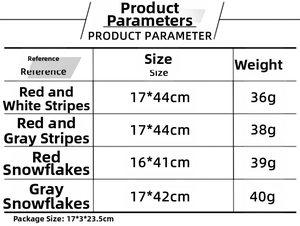 Size and weight specifications for knitted gnome wine bottle covers in various patterns