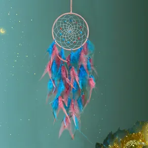 Handmade Dream Catcher Wall Hanging With Feathers Beads Iron Ring Bohemian Nordic Style Home Decoration Bedroom