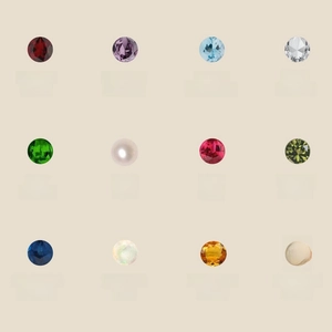 Titanium steel birthstone necklace collection showing 12 monthly zircon pendant charms