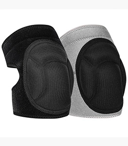 Détail de genouillère de compression avec rembourrage épais et sangle de serrage réglable