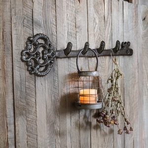 Vintage Skeleton Key Wall Mounted Hook Cast Iron Heavy Duty Decorative Coat Hat Holder For Entryway Mudroom Industrial Style