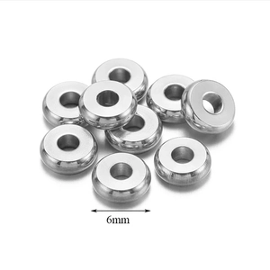 6mm Edelstahl-Zwischenperlen für DIY-Schmuckherstellung mit polierter Silberoberfläche