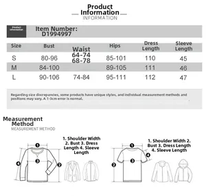Size chart for mesh dot tube dress showing bust, waist, and hip measurements in cm