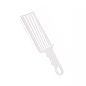 Peigne de barbier ergonomique blanc à dents fines pour une coiffure et un soin précis