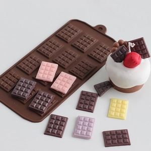 12-cavity rectangular silicone waffle mold for chocolate and candy making