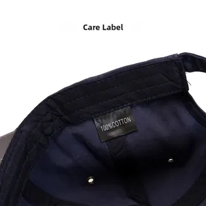 Detail of the 100% cotton inner fabric and quality stitching of the baseball cap