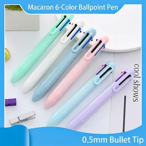 Multi Color Ballpoint Pen Macaron Pastel Plastic Retractable Aesthetic Office School Supplies Journaling Writing