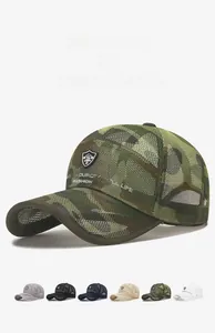 Detailed grid view showing six color options for the breathable mesh camo baseball cap