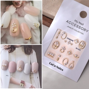 3D Nail Art Stickers With Metallic Flower Frames And Faux Artificial Pearls Waterproof Embossed Manicure Decor