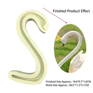 3D swan neck silicone mold for chocolate fondant cake decoration measuring 20.5cm