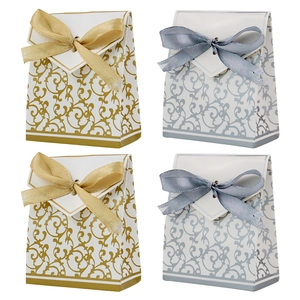 Wedding Candy Boxes Hollow Out Paper Gift Bags With Ribbon Bow Baroque Vintage Party Favors For Guests European Style