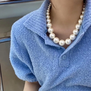 Elegante Collana Di Künstliche Perle Sfumate Bianca Stile Vintage Francese Girocollo Gioielli Classici Per Donne
