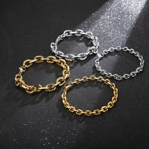 Catene a maglie in acciaio inossidabile lucido in oro e argento, stili audaci e fini