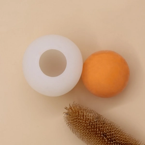 Spherical silicone mold for 3D textured ball candles and handmade plaster aromatherapy crafts