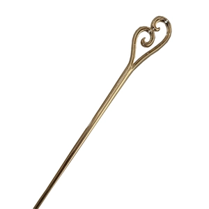 Golden Ruyi hairpin with elegant heart swirl design in minimalist metal style