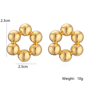 Minimalistische vergoldete geometrische Perlenohrringe in Sechseckform, 2,3 cm, 10 g