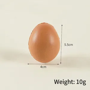 Realistic brown PU foam egg toy, 5.5cm height, 4cm diameter, stress relief model