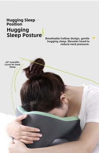 U-shaped memory foam pillow with 45-degree support curve and hollow breathable design