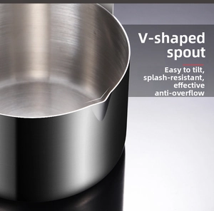 Close-up of 304 stainless steel funnel with V-shaped spout for precise pouring