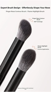 Détails des pinceaux de maquillage pour l'illuminateur et le contour du nez