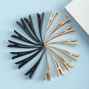 Minimalist Metal Duckbill Hair Clips Brushed Alligator Hairpins Sleek Matte Black Gold Hair Accessories For Women