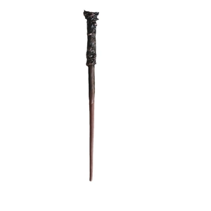Classic dark brown magic wand toy with realistic wood grain texture for cosplay