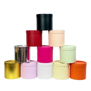 Mini Round Cylindrical Gift Box Cardboard Flower Packaging Bucket With Lid Decorative Storage Container Multi Colors