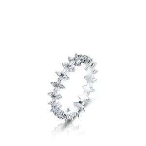 Elegant 925 sterling silver crown ring featuring butterfly-shaped sparkling zircon stones