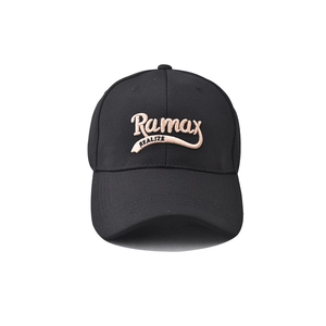 Classic black cotton baseball cap featuring 3D embroidered lettering and breathable mesh holes
