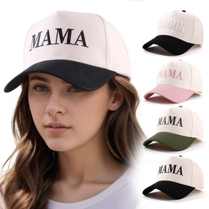 Cappello Da Baseball Color Block Ricamo MAMA MOMMIN Regolabile Cotone Twill Hip Hop Streetwear Berretto Sole Donna