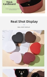 Detailed view of heart-shaped gift boxes with durable cardboard and soft sponge lining