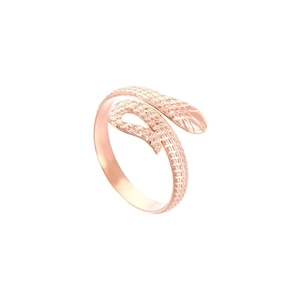 Elegant rose gold snake scale ring with adjustable open band for modern women's jewelry