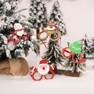 Creative Christmas glasses set with Santa, snowman and reindeer for holiday party decor