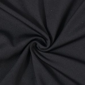 Macro shot of high-density black knitted fabric texture with elegant spiral folding