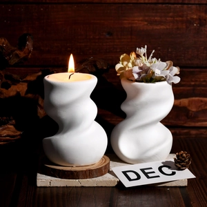 Ensemble de vases en céramique spirale pour bougies et décoration florale moderne