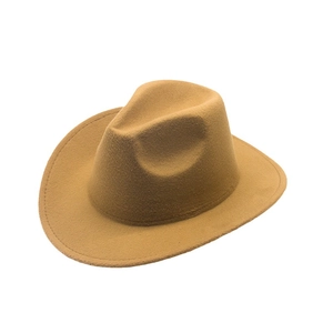 Classic brown felt cowboy hat with curved brim and vintage western style design