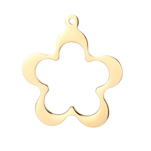 Minimalist golden hollow star and flower pendant in high-quality stainless steel metal