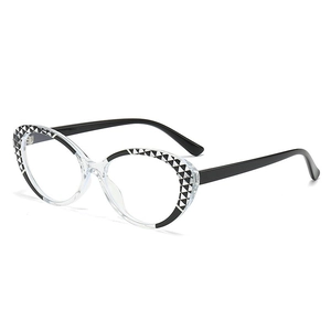 Cat Eye Anti Blue Light Glasses TR90 Frame Transparent Geometric Pattern Fashion Computer Eyewear For Women Men Trendy