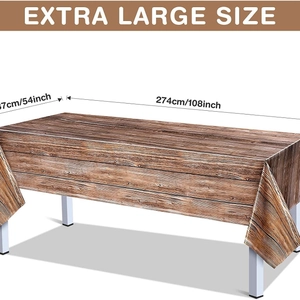 Extra large natural wood grain plastic tablecloth for farm party decor 137x274cm