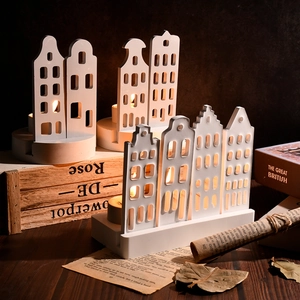 Stampo in silicone a forma di casa per portacandele in resina e decorazioni in gesso