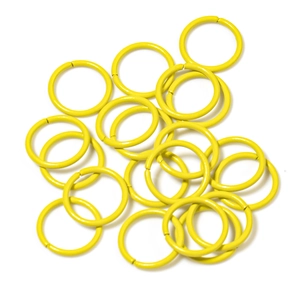 Vibrant yellow painted split rings in 8mm and 10mm size for DIY jewelry making