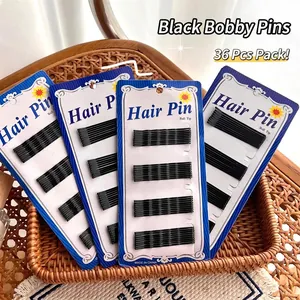 Black Metal Bobby Pins Hair Clips With Protective Ball Tip For Women Girls Hair Styling Professional Accessories Wavy