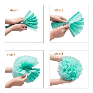 Guide étape par étape pour assembler une fleur en papier menthe pour décor de fête
