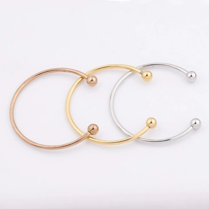 3mm stainless steel open bead bracelets in gold, rose gold and silver finishes